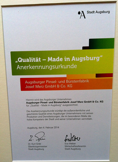 Anerkennung fr Made in Augsburg